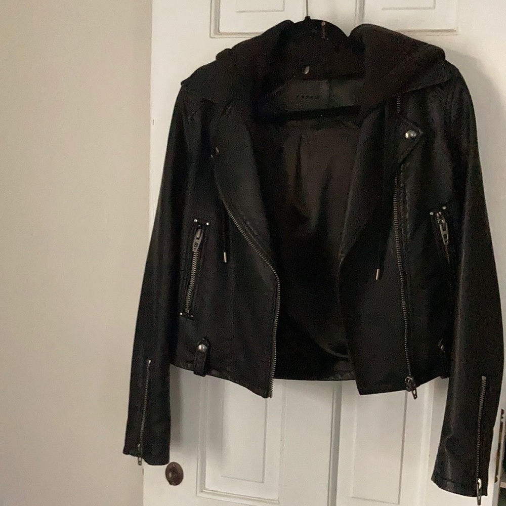 Blank NYC Black Faux/Vegan Leather Moto Jacket